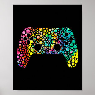 Happy Dot Day Gamers Boy Game Controller Colourful Poster