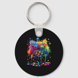 Happy Dot Day Gaming Controller Polka Dot Art Stud Key Ring