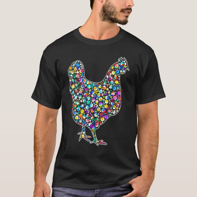 Happy Dot Day Rainbow Chicken Polka Dot September  T-Shirt (Front)
