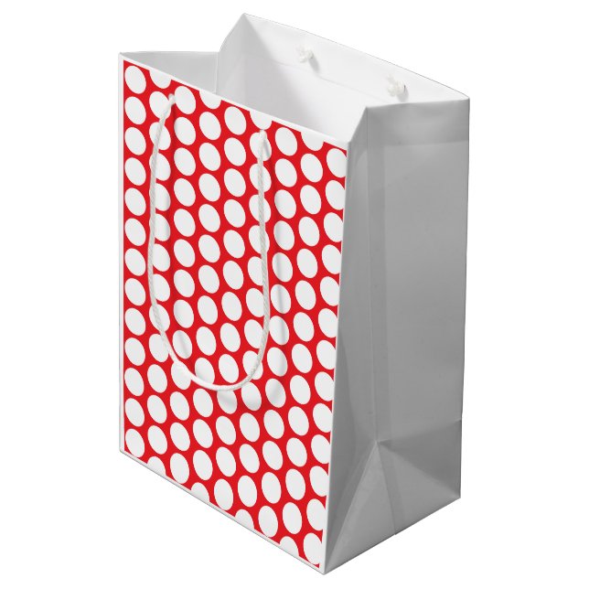 Happy Dots Gift Bag Red & Plum (Gender-Neutral) (Back Angled)