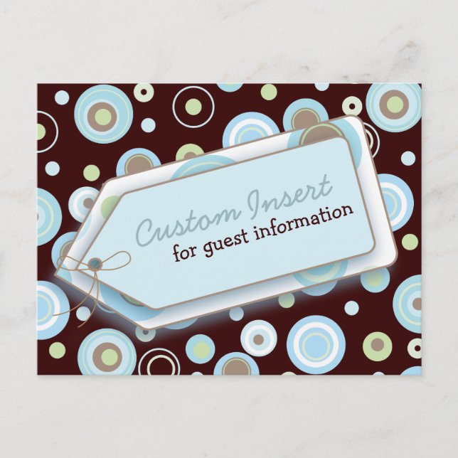 Happy Dots Insert Card for Baby Shower Invites (Front)