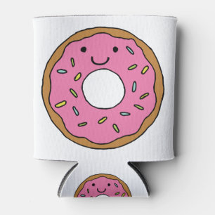 Happy Doughnut Graphic Colourful Pink Doughnut Cli Can Cooler