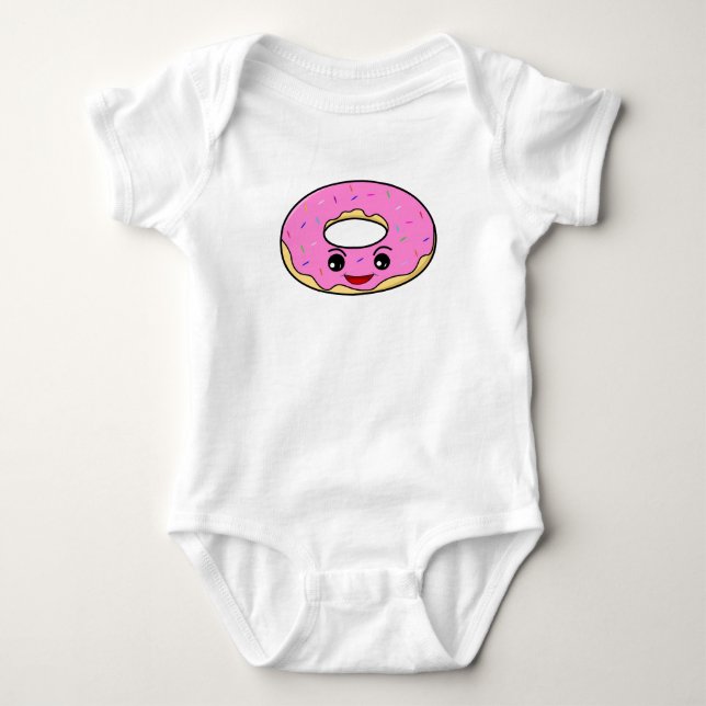 Happy Doughnuts Kawaii Baby Bodysuit (Front)
