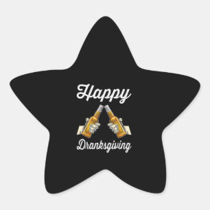 Happy Dranksgiving Beer Wine Drinker Thanksgiving Star Sticker