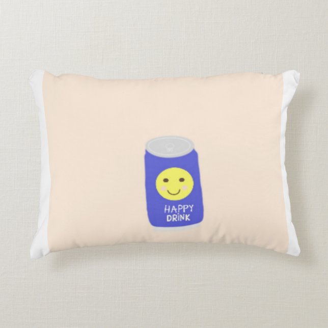happy drink art decorative cushion (Front)
