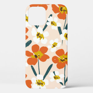Happy dry painted blooms seamless Vintage pattern. iPhone 12 Case