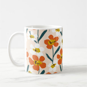 Happy dry painted blooms seamless Vintage pattern. Coffee Mug