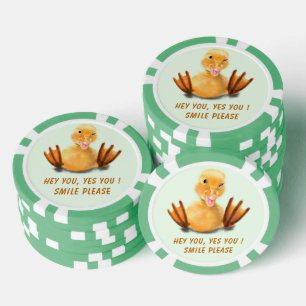 Happy Duck Funny Poker Chips - Smile