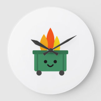 Happy Dumpster Fire Large Clock