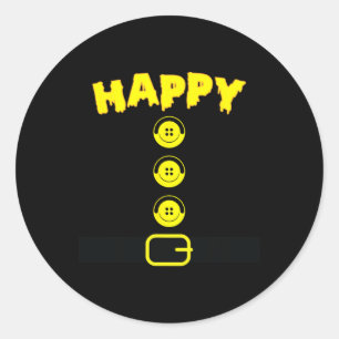 Happy Dwarf Halloween Costume Colour Matching Fami Classic Round Sticker