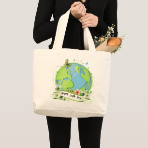 Happy Earth Day 2024 Large Tote Bag