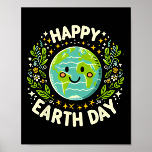 Happy Earth Day 2025 Cute Earth Day Kids Toddler B Poster