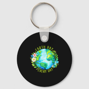 Happy earth day 2026 retro groovy earth day key ring