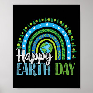 Happy Earth Day - Boho Rainbow  Poster