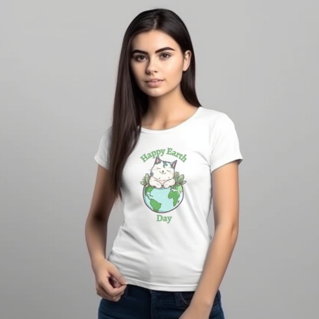 Happy Earth Day Cat Graphic Unisex T-Shirt (Creator Uploaded)