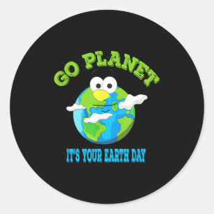 Happy Earth Day Cute Classic Round Sticker