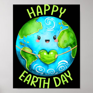 Happy Earth Day Cute Earth Day Kids Men Women Boys Poster