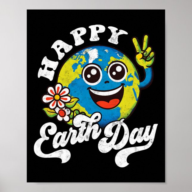 Happy Earth Day Cute Peace Sign Flower  (Front)