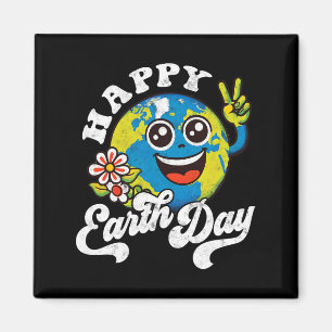 Happy Earth Day Cute Peace Sign Flower Magnet