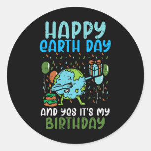 Happy Earth Day Dab Birthday April 22nd Boys Girls Classic Round Sticker