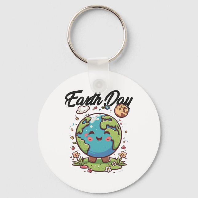 Happy Earth Day  Key Ring (Front)