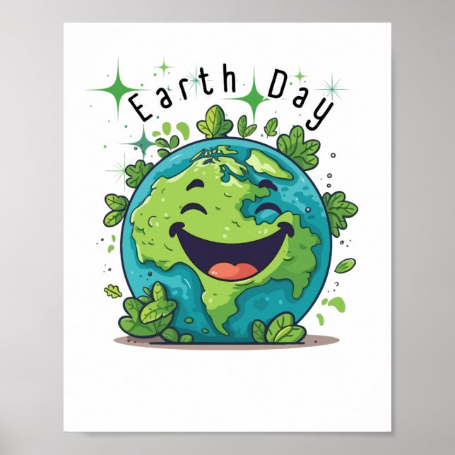 Happy Earth Day Poster–Eco Holiday Gift Poster (Front)