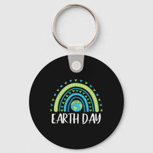 Happy Earth Day Rainbow Cute Earth Day Womens Girl Key Ring