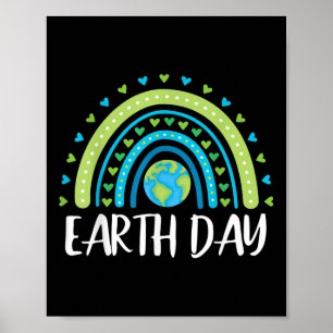 Happy Earth Day Rainbow Cute Earth Day Womens Girl Poster