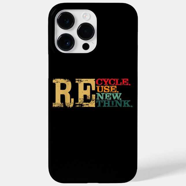 Happy Earth Day Recycle Reuse Renew Rethink Earth  Case-Mate iPhone Case (Back)