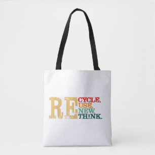 Happy Earth Day Recycle Reuse Renew Rethink Earth Tote Bag
