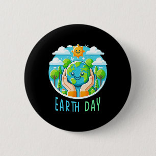 Happy Earth Day Save Earth Cute Earth Day  6 Cm Round Badge