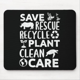 Happy Earth Day Save Rescue Recycle Funny Science  Mouse Pad