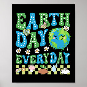 Happy Earth Day Shirt Cute Earth With Floral Earth Poster