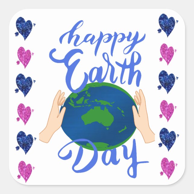 Happy Earth Day  Square Sticker (Front)