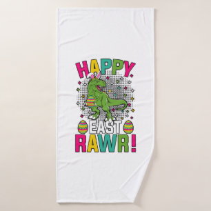 Happy East Rawr Easter T-Rex Bath Towel