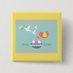 Happy Easter! 15 Cm Square Badge