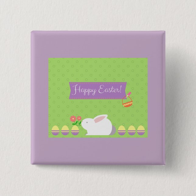 Happy Easter! 15 Cm Square Badge (Front)