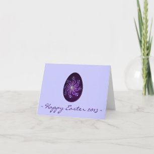 Happy Easter 2013 ~ Purple Painted Russian Egg Holiday Card