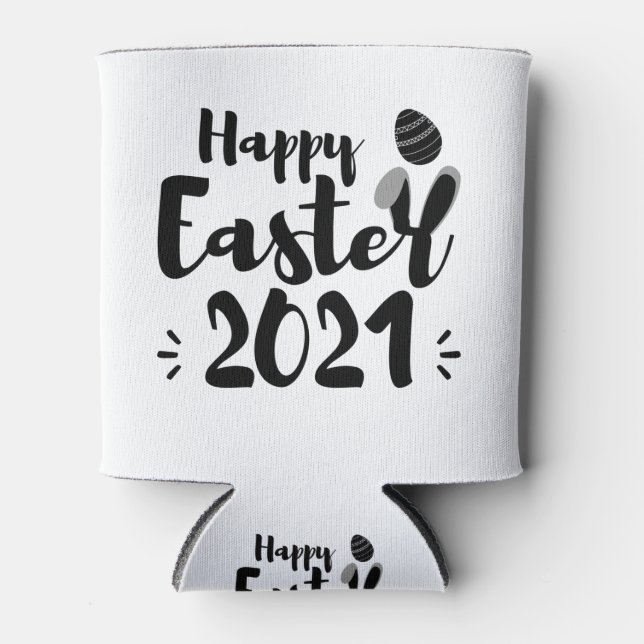 Happy Easter 2021 Funny Quarantine Easter Day 2021 Can Cooler (Front)