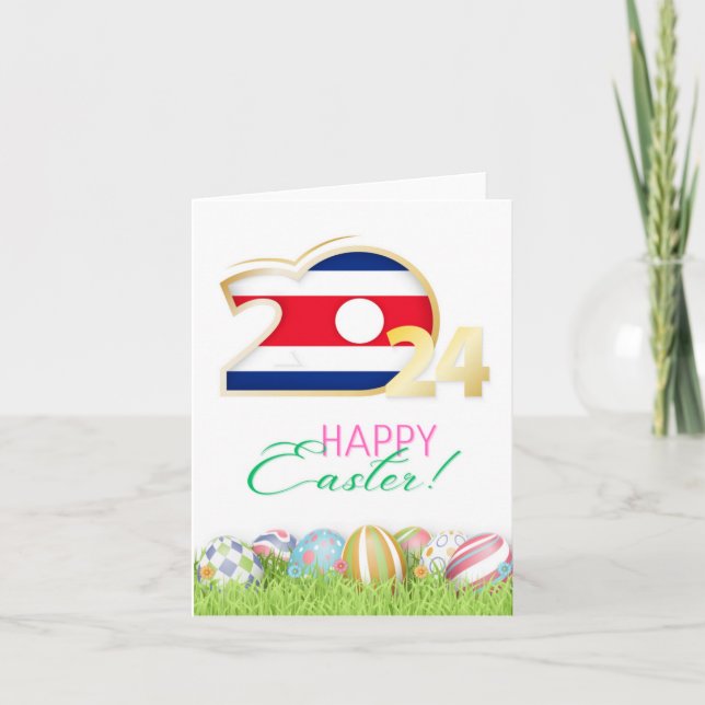 Happy Easter 2024 Greeting Card “Costa Rica” (Front)
