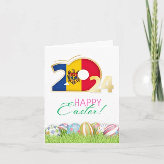 Happy Easter 2024 Greeting Card “Moldova” (Front)