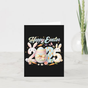 Happy Easter 2025 Bunny Rabbit Face Easter Day Wom Card