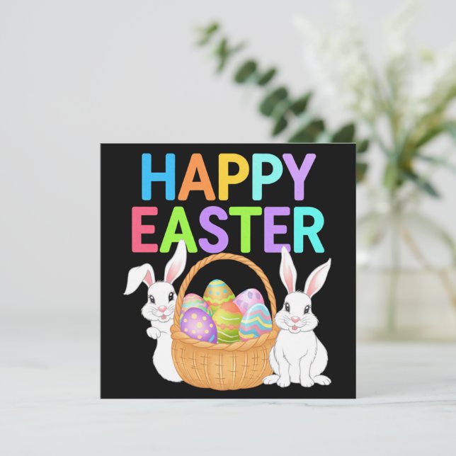 Happy Easter 2025  Eggs Bunny Cute Rabbit (Standing Front)