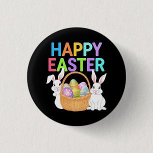 Happy Easter 2025  Eggs Bunny Cute Rabbit 3 Cm Round Badge