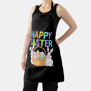 Happy Easter 2025  Eggs Bunny Cute Rabbit Apron