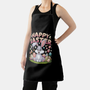 Happy Easter 2025 Eggs Bunny Cute Rabbit Apron