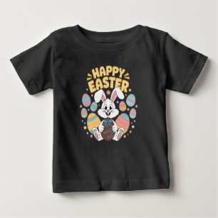Happy Easter 2025 Eggs Bunny Cute Rabbit Baby T-Shirt