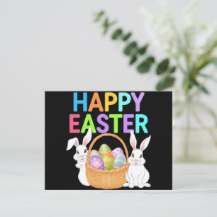 Happy Easter 2025 Eggs Bunny Cute Rabbit Card