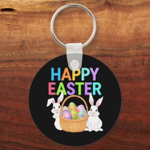Happy Easter 2025 Eggs Bunny Cute Rabbit Key Ring