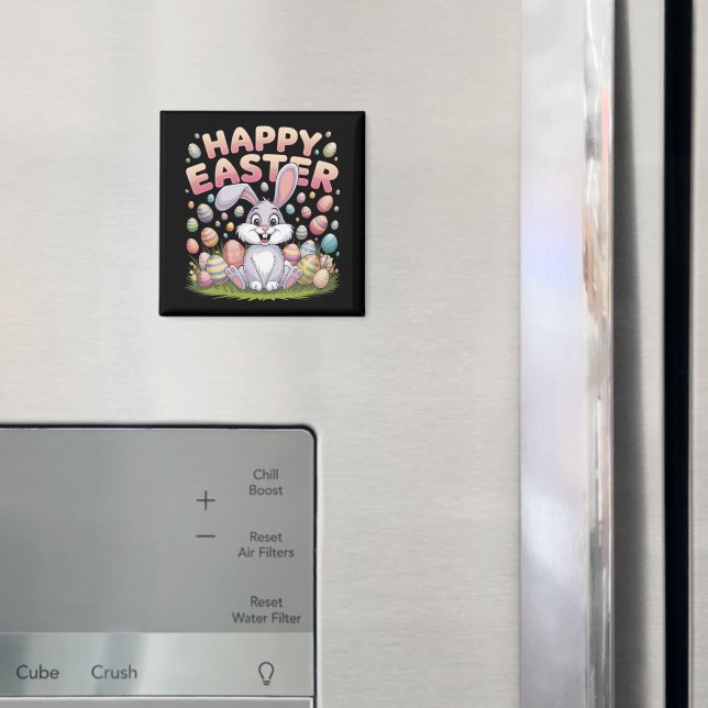 Happy Easter 2025  Eggs Bunny Cute Rabbit Magnet (In Situ (Fridge))